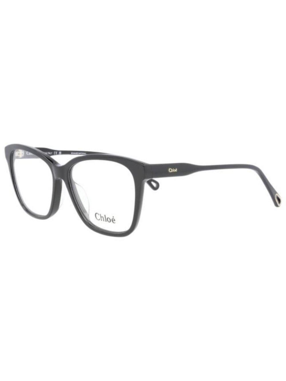 New Chloé Womens Square/Rectangle Black Black Transparent Fashion Designer Eyegl